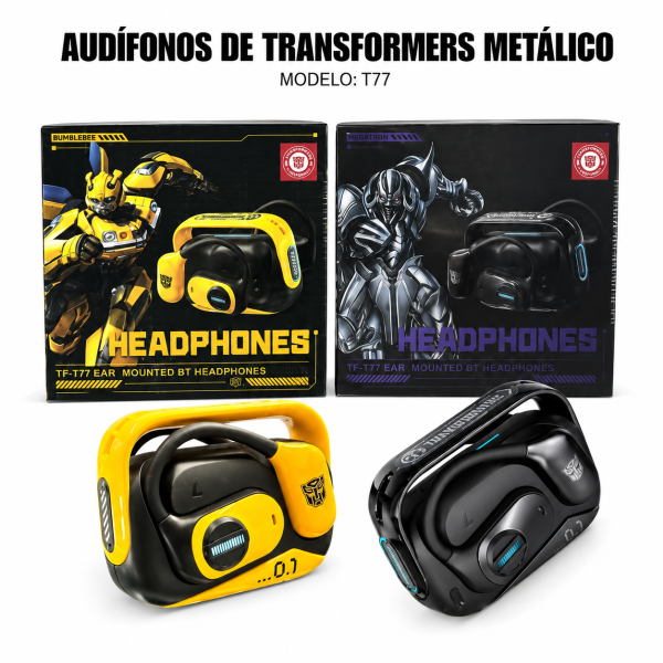 Audífonos de Transformers Metálico – T77 en México - Maxi Accesorios México