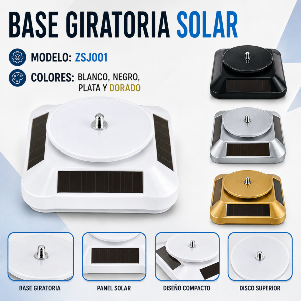 Base giratoria solar – ZSJ001 - Maxi Accesorios México