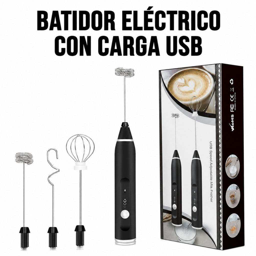 Batidor eléctrico con carga USB – 1808 en México - Maxi Accesorios México