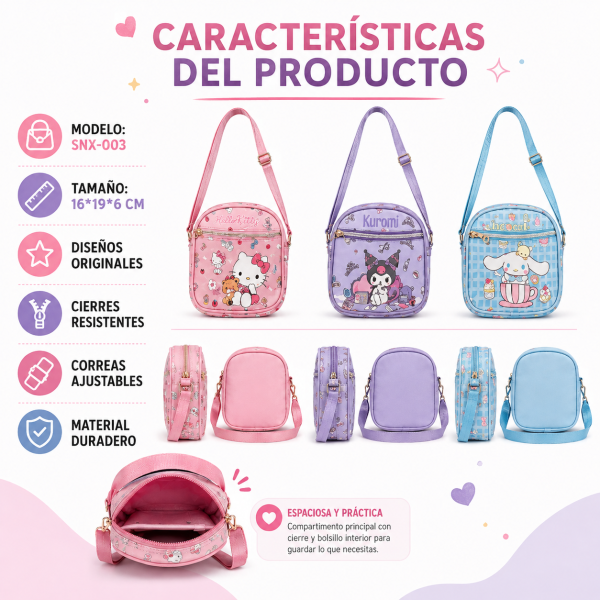 Bolso de Kuromi y Hello Kitty – SNX-003 - Maxi Accesorios México