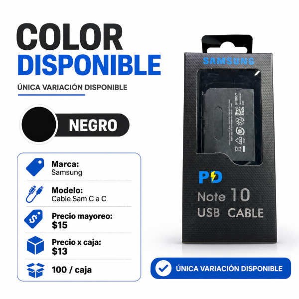 Cable Samsung Tipo C a Tipo C – CABLE SAM C A C - Maxi Accesorios México