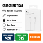 Cable Tipo C a Lightning de 1 m – CABLE 1M C A L - Maxi Accesorios México