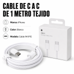 Cable Tipo C a Tipo C de 1 m tejido – CABLE 1M IP15 en México - Maxi Accesorios México