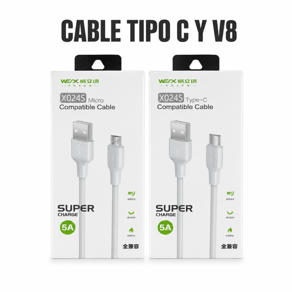 Cable Tipo C y V8 – K024S en México - Maxi Accesorios México
