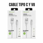 Cable Tipo C y V8 – K024S en México - Maxi Accesorios México