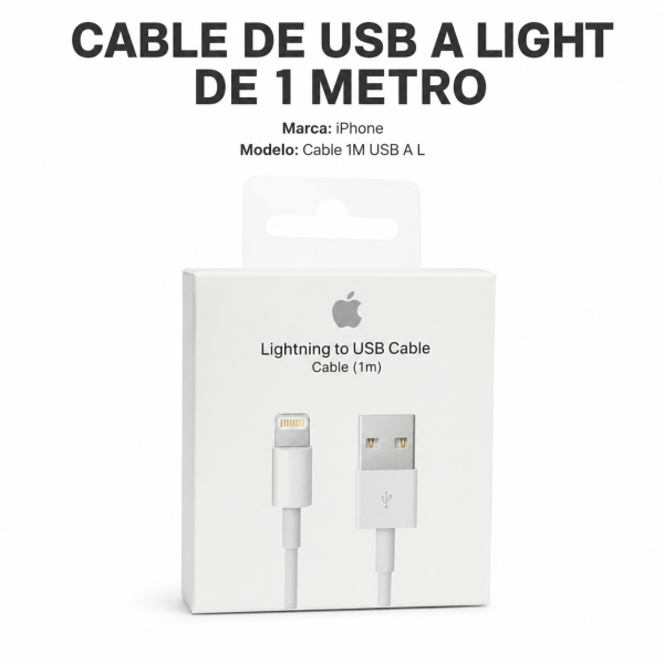 Cable USB a Lightning de 1 m – CABLE 1M USB A L en México - Maxi Accesorios México