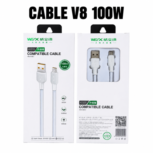 Cable V8 100W – K053S en México - Maxi Accesorios México