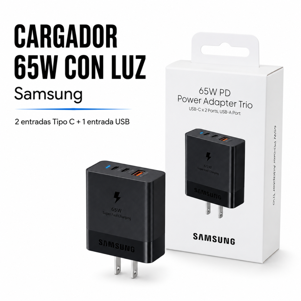 Cargador 65W con luz en México - Maxi Accesorios México