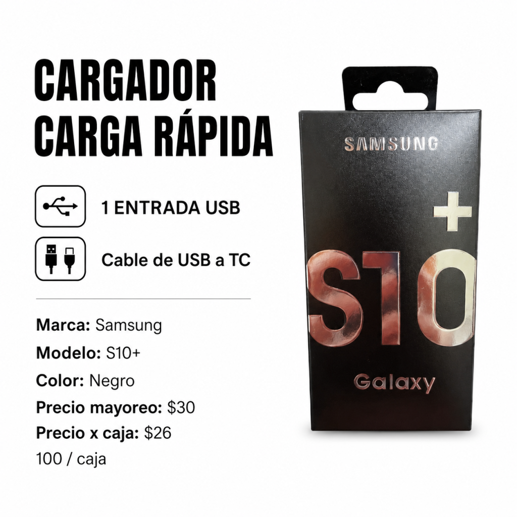 Cargador de carga rápida – S10+ en México - Maxi Accesorios México