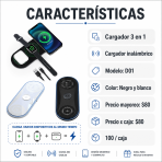 Cargador inalámbrico 3 en 1 – D01 - Maxi Accesorios México