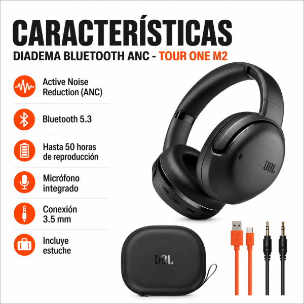 Diadema Bluetooth ANC – TOUR ONE M2 - Maxi Accesorios México