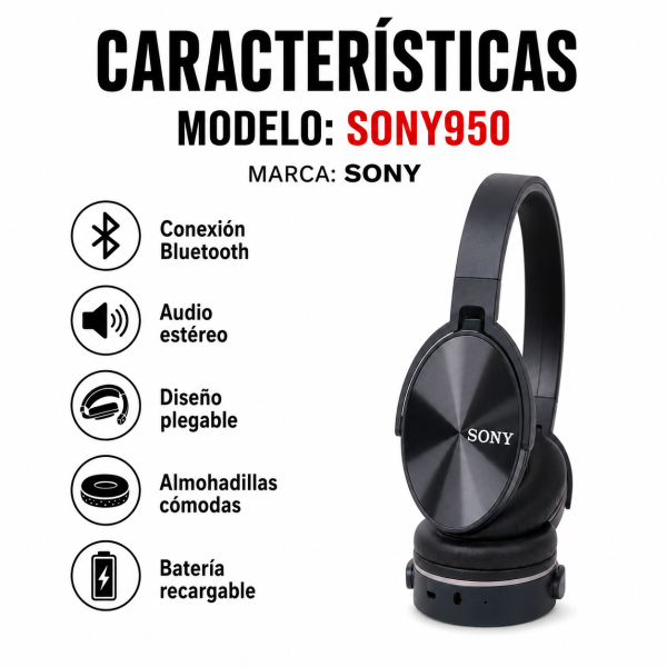 Diadema Bluetooth – SONY950 - Maxi Accesorios México