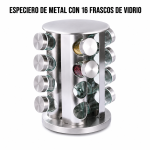 Especiero de metal con 16 frascos de vidrio – A6616 en México - Maxi Accesorios México