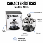 Especiero de vidrio con 7 piezas – A6615 - Maxi Accesorios México