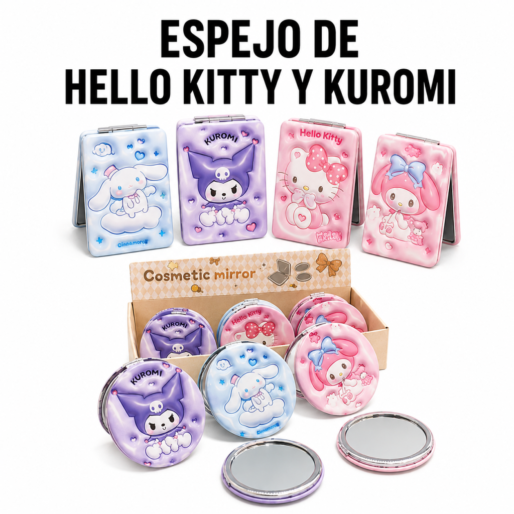 Espejo de Hello Kitty y Kuromi en México - Maxi Accesorios México