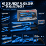 Kit de plancha alaciadora y tenaza rizadora – V08480 - Maxi Accesorios México
