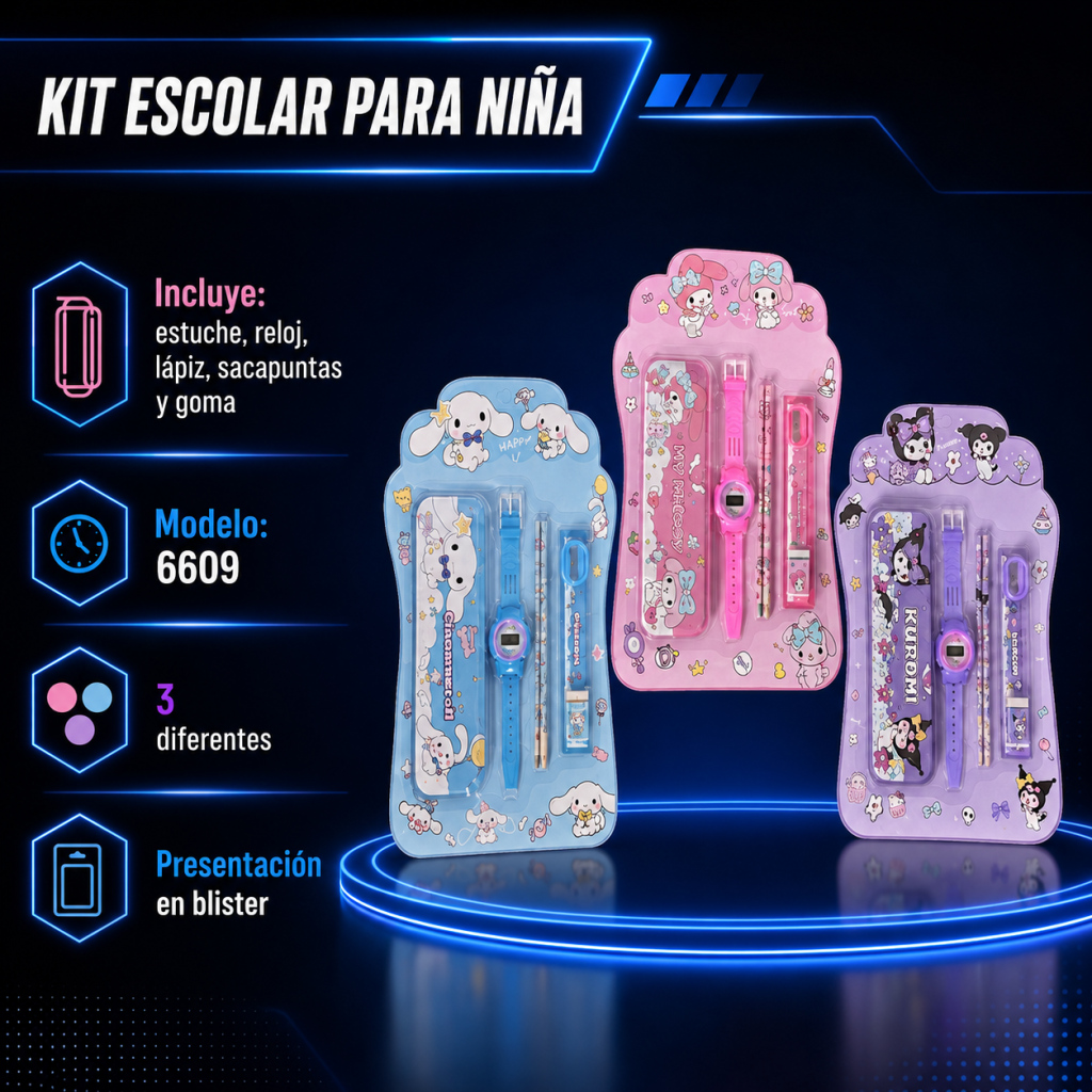 Kit escolar para niña – 6609 - Maxi Accesorios México