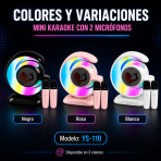 Mini karaoke con 2 micrófonos – YS-110 - Maxi Accesorios México