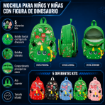 Mochila para niños y niñas con figura de dinosaurio – MX016 - Maxi Accesorios México