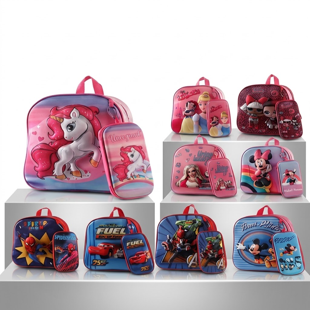 Mochila para niños y niñas con figuras de caricaturas - MX010 Mochila para niños y niñas con figuras de caricaturas – MX010… - Maxi Accesorios México